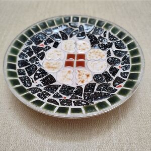 Vintage Mosaic Tile 6" Footed Bowl Handmade by PM Israel